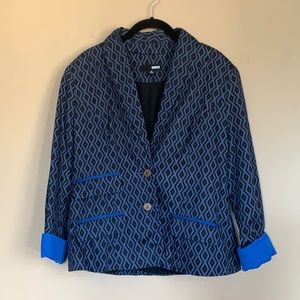 Brooklyn Industries Navy/Black Geometric Blazer